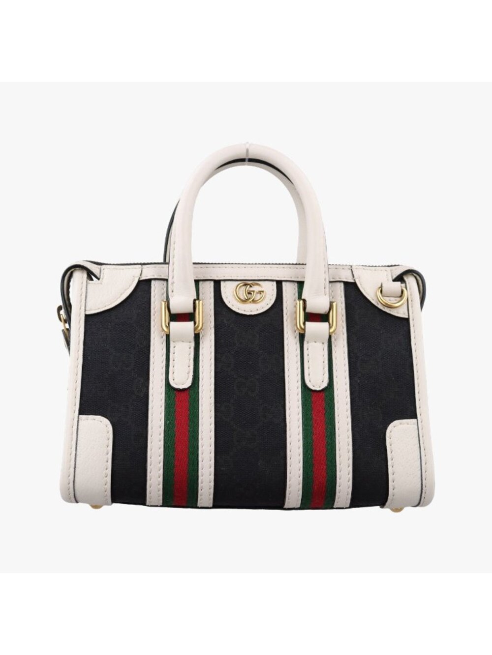 Gucci Ophidia Black White Canvas Leather